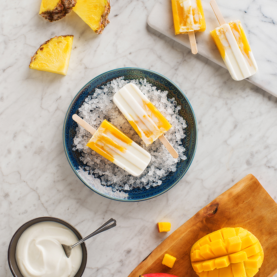 Creamy Tropical Mango Frozen Bars, a delicious recipe by Lassonde Food Service